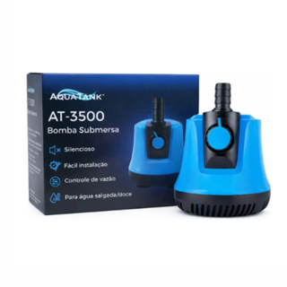 Aquatank Bomba Submersa AT-3500 3500 L/h para Aquários e Lagos 110v com Regulagem de Vazão e 3 Opções de Bicos em Oferta na Shopee