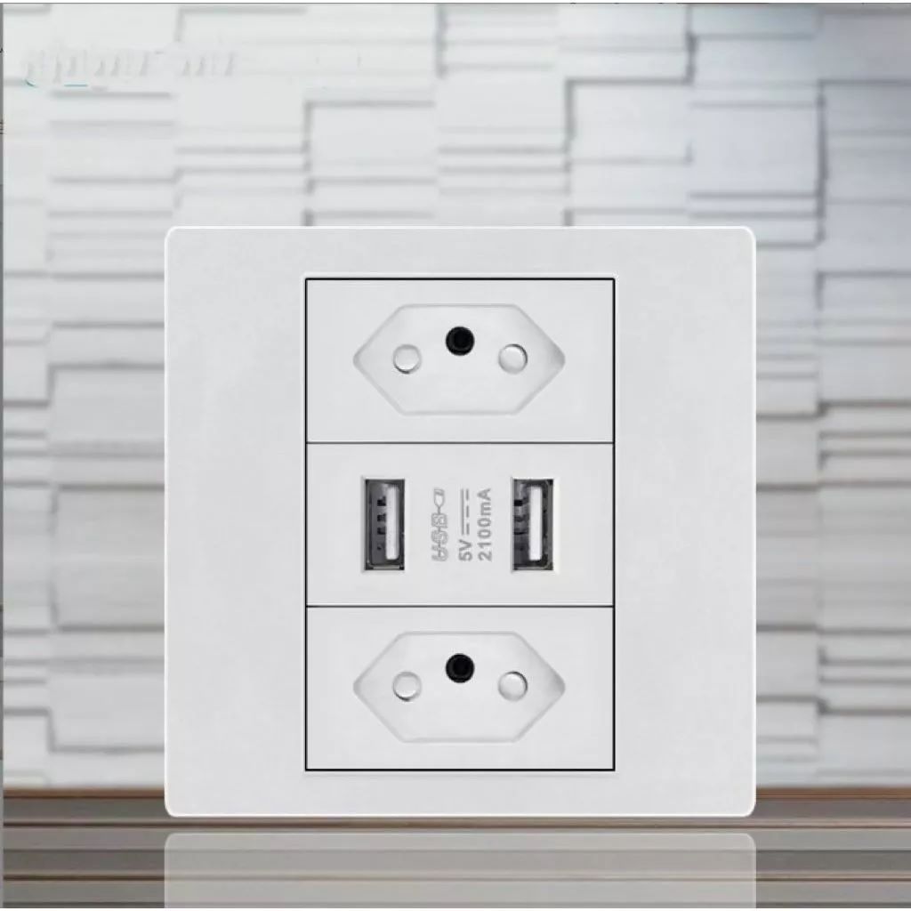 Tomada USB 5V 2100mA Carregador Rápido