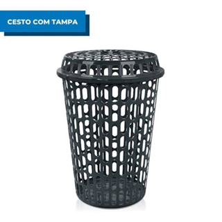 Cesto De Roupas Sujas Multiuso Telado Com Tampa 60l Preto Arqplast Organizador Roupa Suja Lavanderia em Oferta na Shopee
