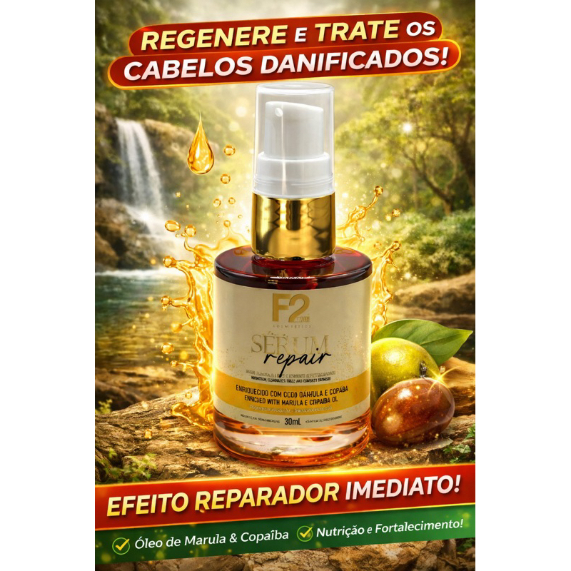 Serum repair F2 Cosmetics Reparador de pontas em Oferta na Shopee