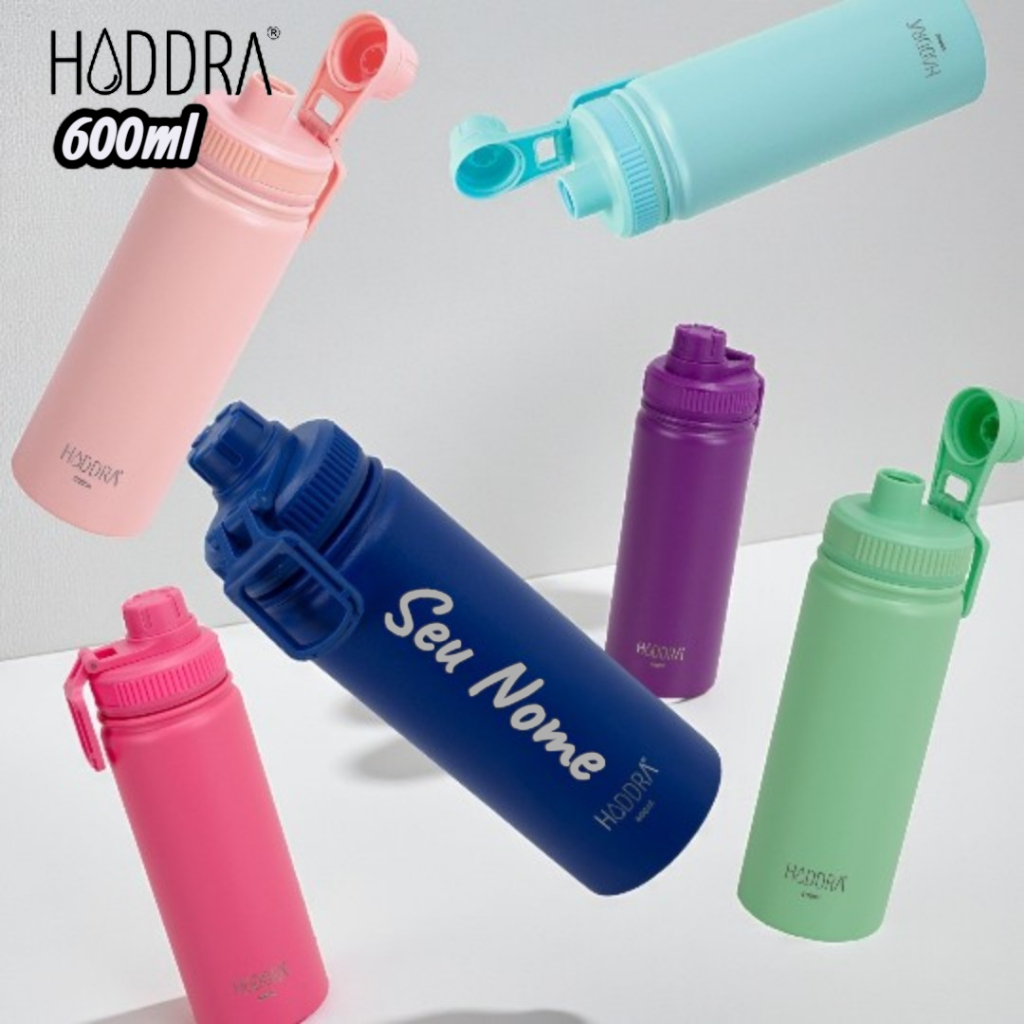 Garrafa Térmica Personalizada 600 ml Squeeze Inox Garrafinha Fitness Academia Escola Antivazamento em Oferta na Shopee