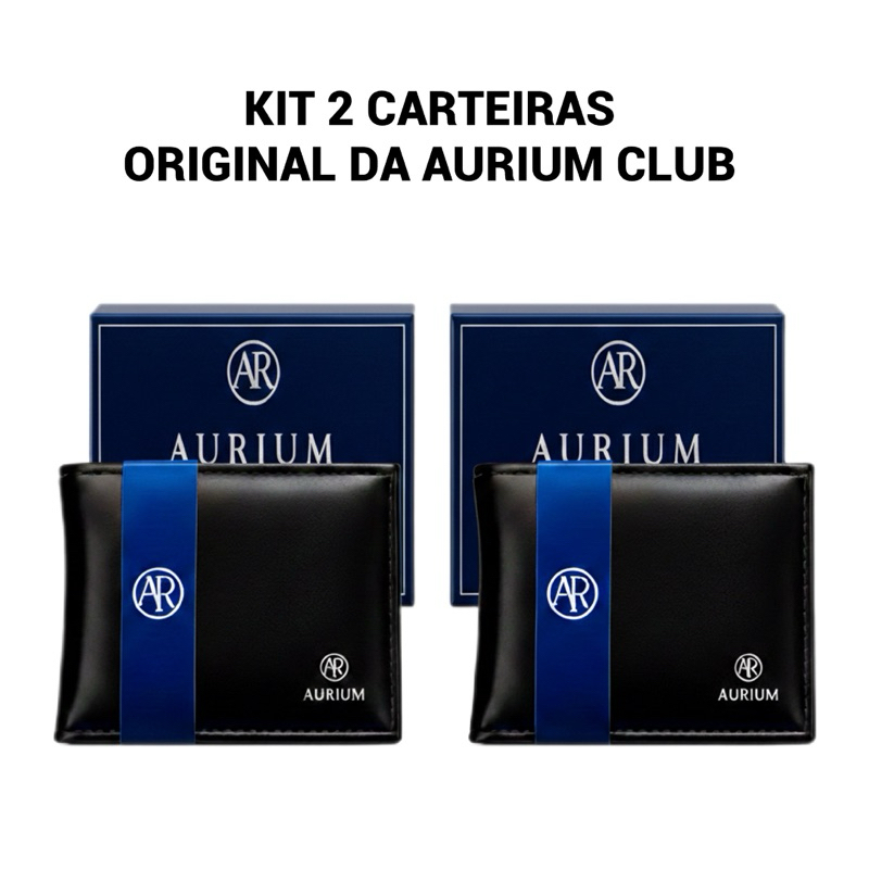 KIT 2 Carteiras Masculina (ACOMPANHA CAIXA) Aurium De Luxo Couro Sintético Premium em Oferta na Shopee