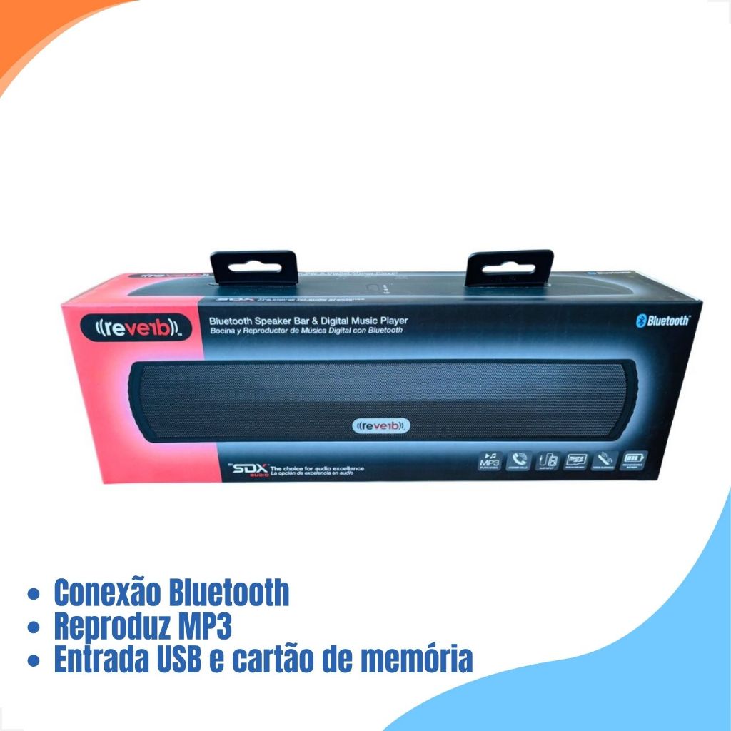 Caixa de Som Bluetooth MP3 Entrada USB Cartão de Memória Soundbar Musica YHL
