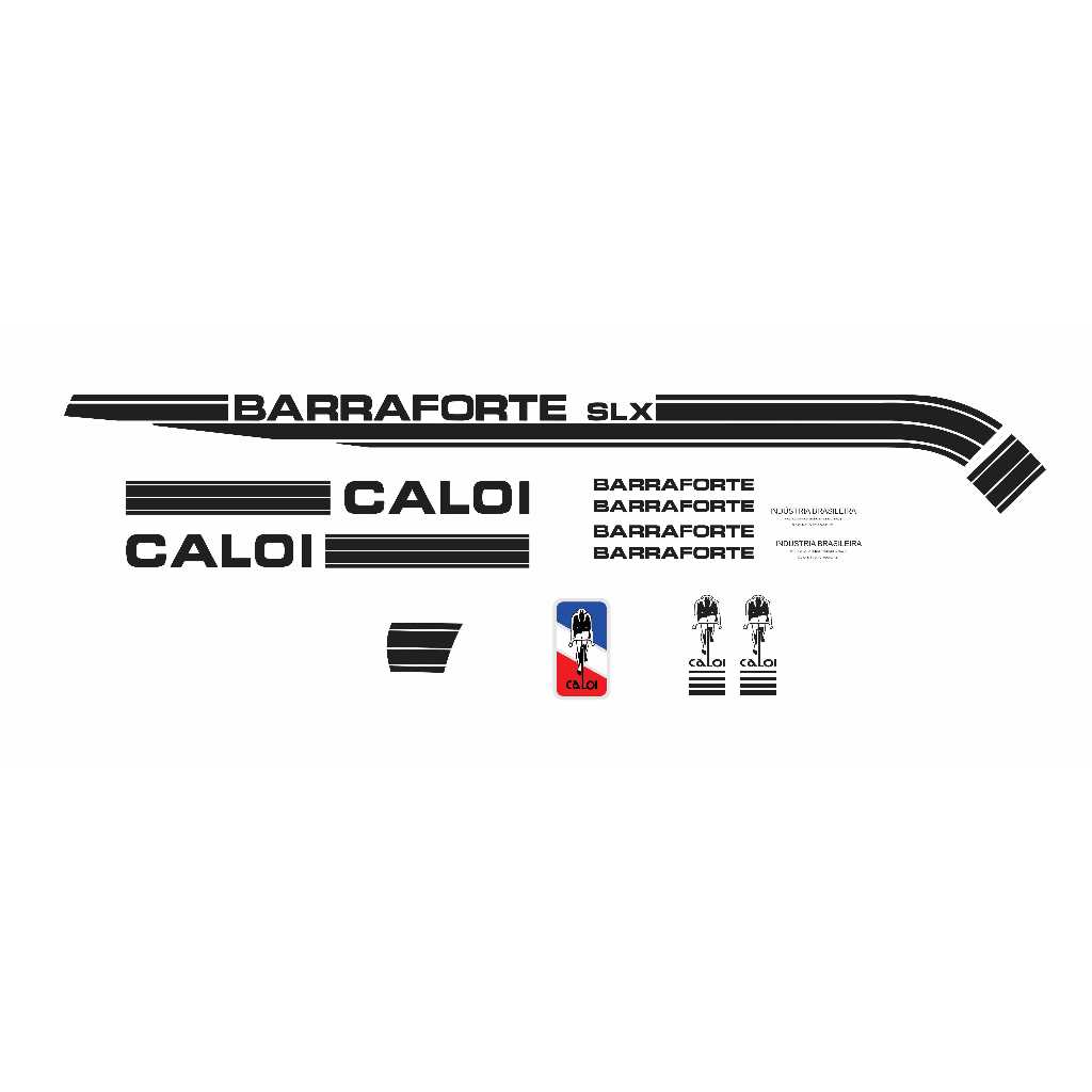 Adesivos Bicicleta Caloi Barra Forte SLX Preto