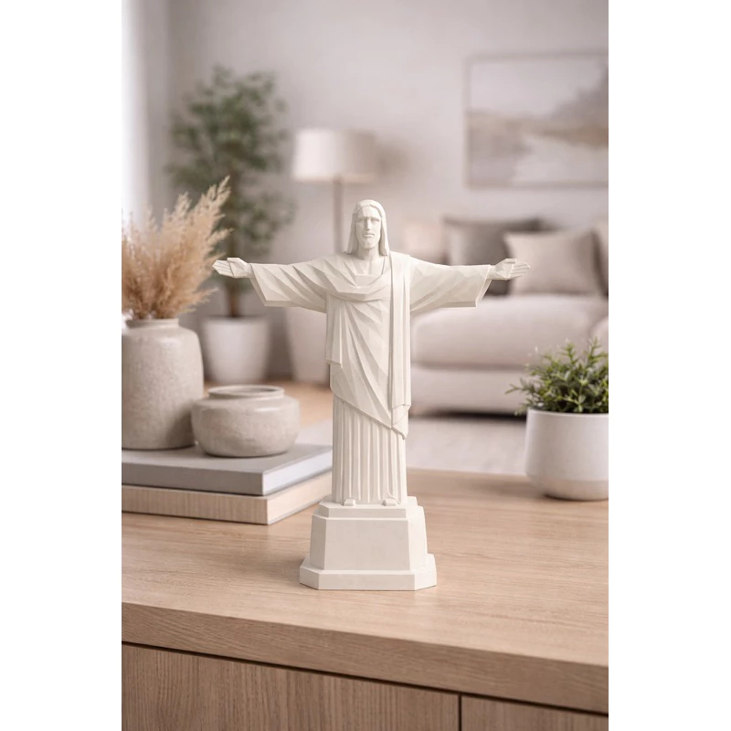 Estátua Cristo Redentor Decorativo Escultural 3D Estátua Religiosa de Jesus Rio de Janeiro