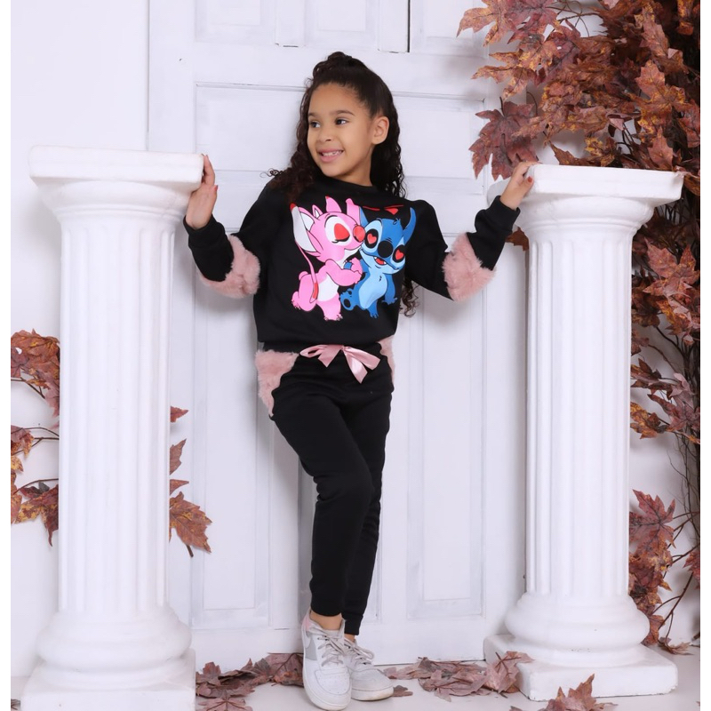 Conjunto Infantil Feminino Inverno Cartoon Fofo Conjunto Menina Inverno Moda Estilosa”
