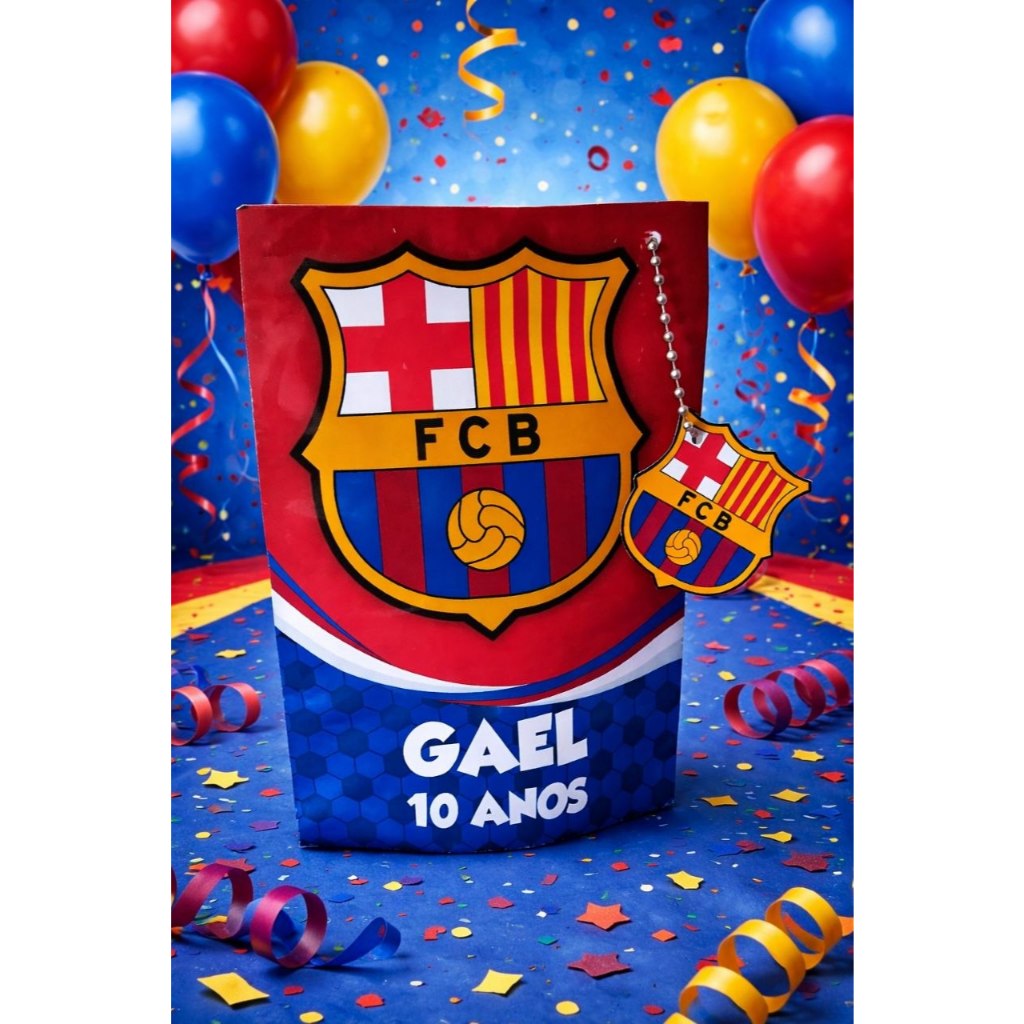 Saquinho Metalizado Barcelona-Lembrancinha Personalizadas-Lembrancinha para aniversario-Festa Infantil