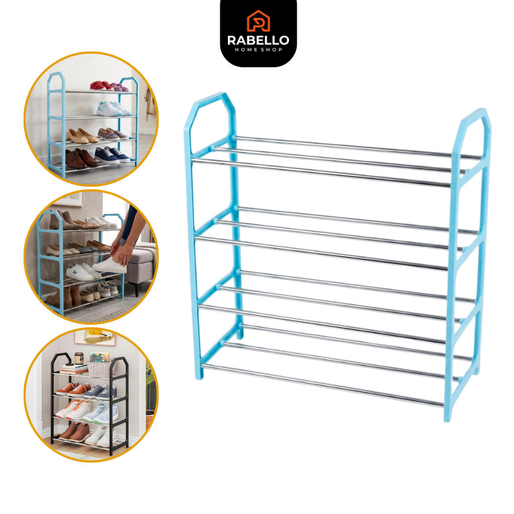 Sapateira 4 Andares Multiuso Organizadora de Sapatos Calçados Tênis Organizador Desmontável Quarto em Oferta na Shopee