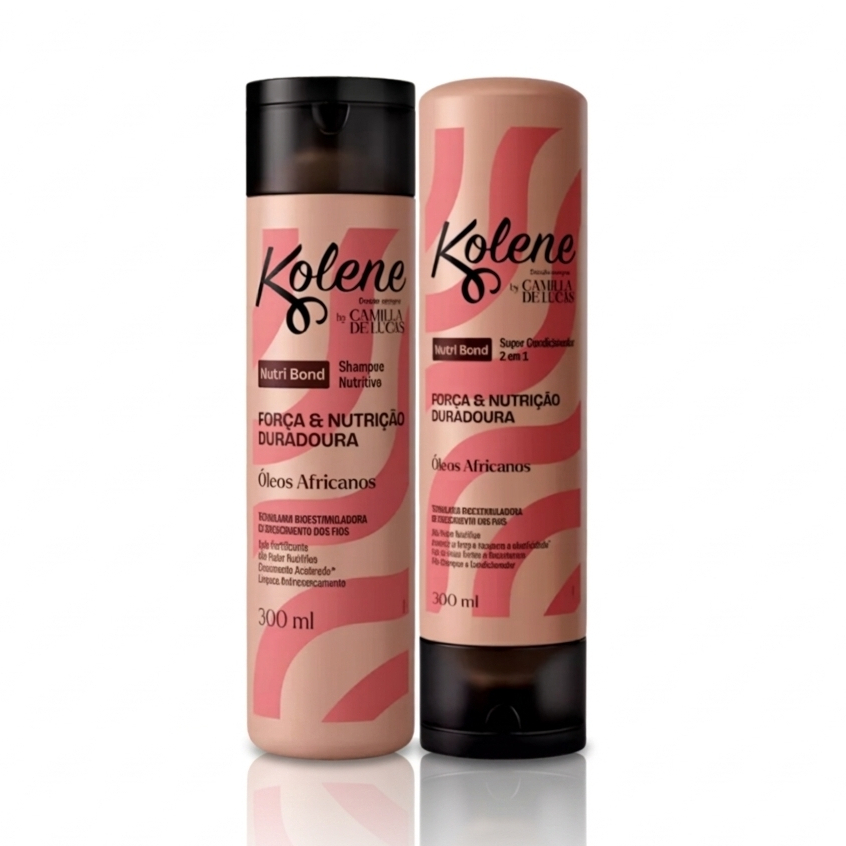 Kit Shampoo e Condicionador Nutri Bond Kolene Camilla de Lucas 300ml | Crescimento dos Fios Nutrição e Força