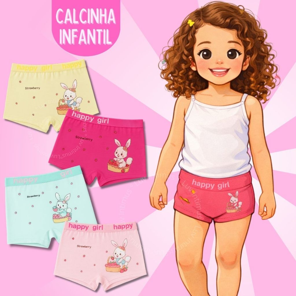 Kit 10,8,5 ou 3 Calcinhas Boxer Infantil 2 a 10 Anos Premium Macio e Respirável em Oferta na Shopee