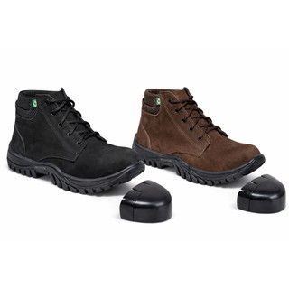 Bota Botina Segurança Coturno Couro Nobuck Bico Pvc Epi Com Ca