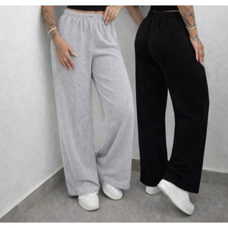 Calça Pantalona Feminina Cintura Alta Em Lanzinha Premium Elegante em Oferta na Shopee