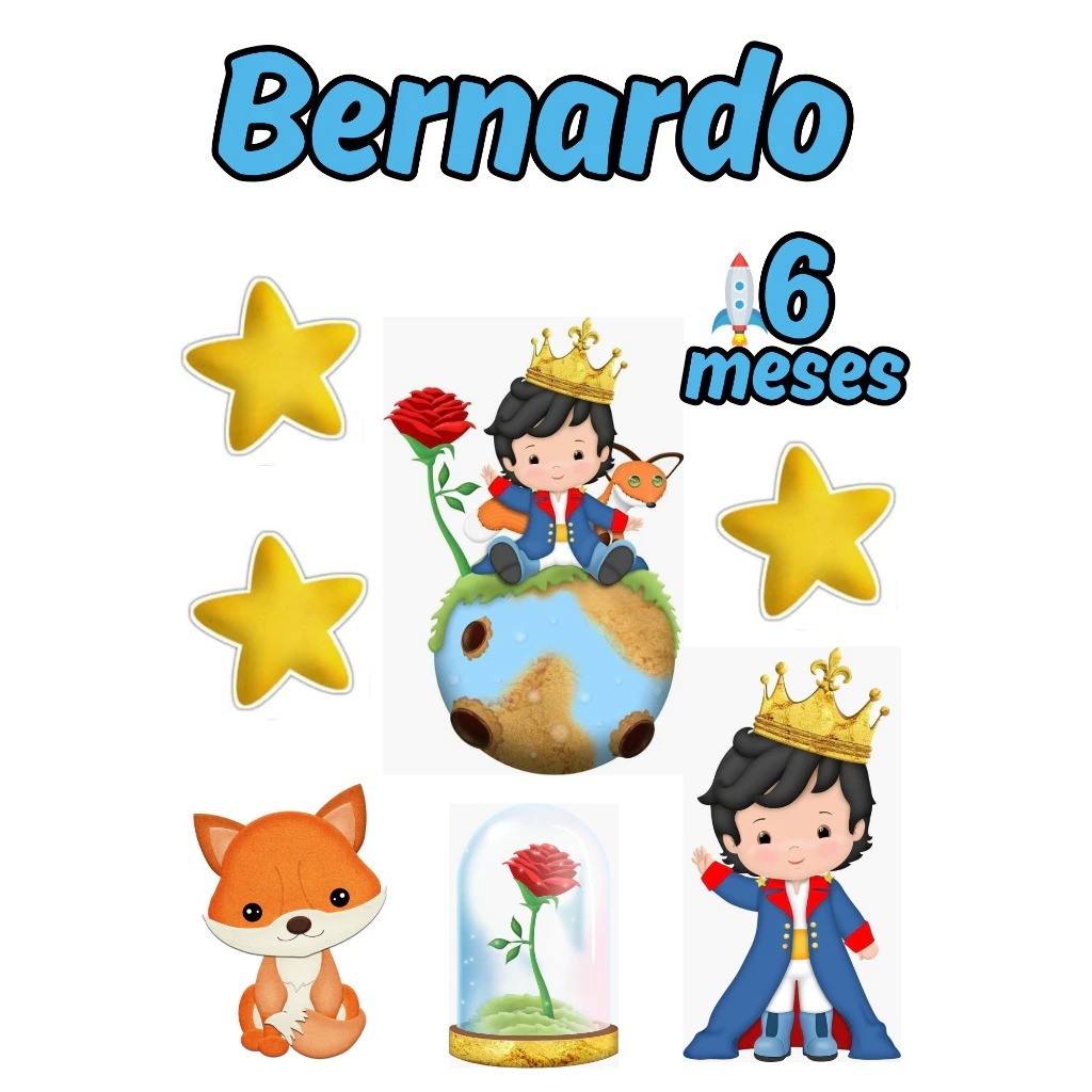 Topper Topo De Bolo O Pequeno Principe Personalizado Para Aniversários E Mêsversários
