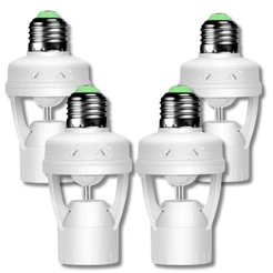 KIT 1/2/3/4 Sensor De Presença Com Fotocélula Para Lâmpada Soquete Bivolt