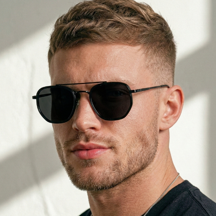 Óculos de Sol Chicago Premium Armação Hexagonal Retrô Oldstyle Piloto Aviador uv400 Unissex em Oferta na Shopee