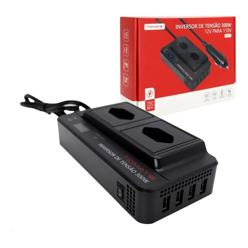 Inversor Tomate MIN-2 12V 220V 300W Veicular Carro Barco