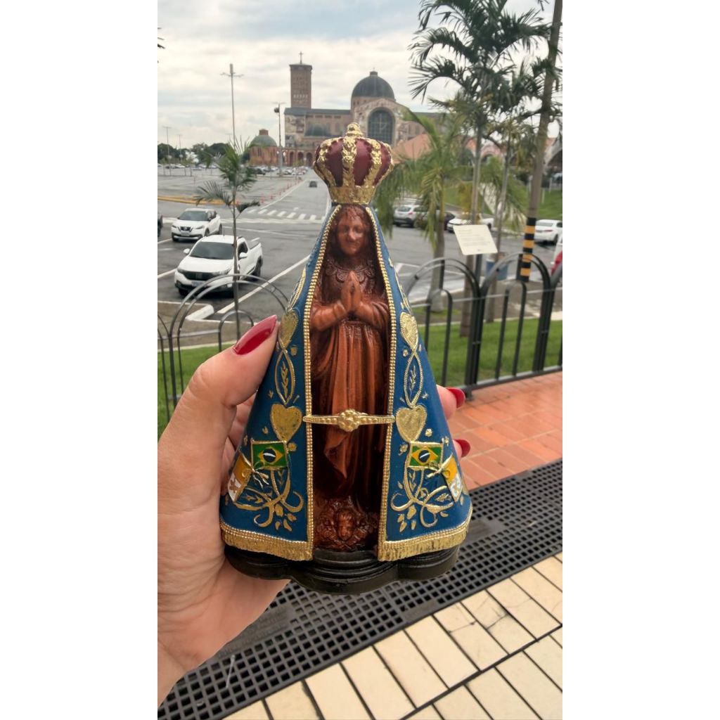 Imagem Nossa Senhora Aparecida 15cm em Resina Importada – Católica Decorativa