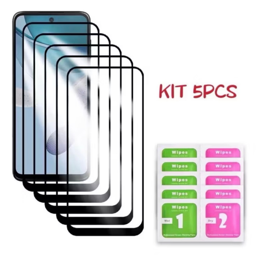 Kit 5 Peças Película 3D Vidro Para Samsung A02 A03 A04 A05 A06 A07 A10 A12 A14 A15  A16 A17 A20 A24 A25 A26 A30 A32 A35