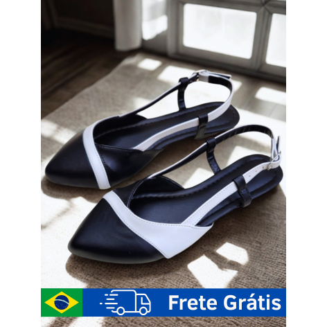 Sapatilha Slingback Salomé Feminino Bico Fino | Tamanhos Grandes 41, 42, 43 e 44 em Oferta na Shopee