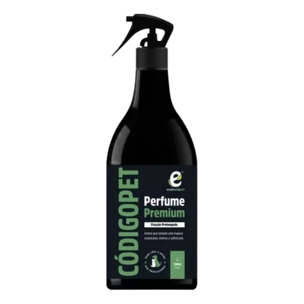Perfume Pet para Cães e Gatos Banho e Tosa Essência Pet 500 ml Código Pet fragrância Oriental e Intensa