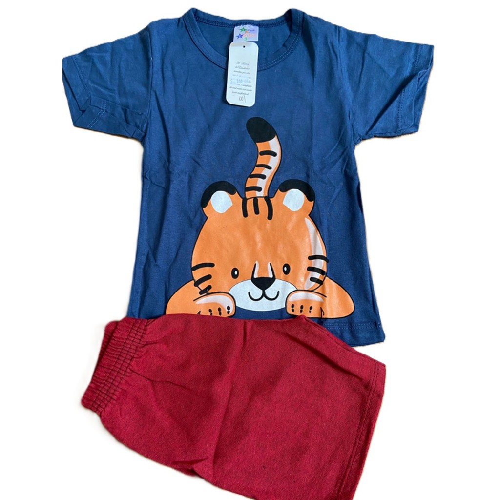 Conjunto verão tamanho 3 masculino [promoção ] infantil - shorts + camiseta