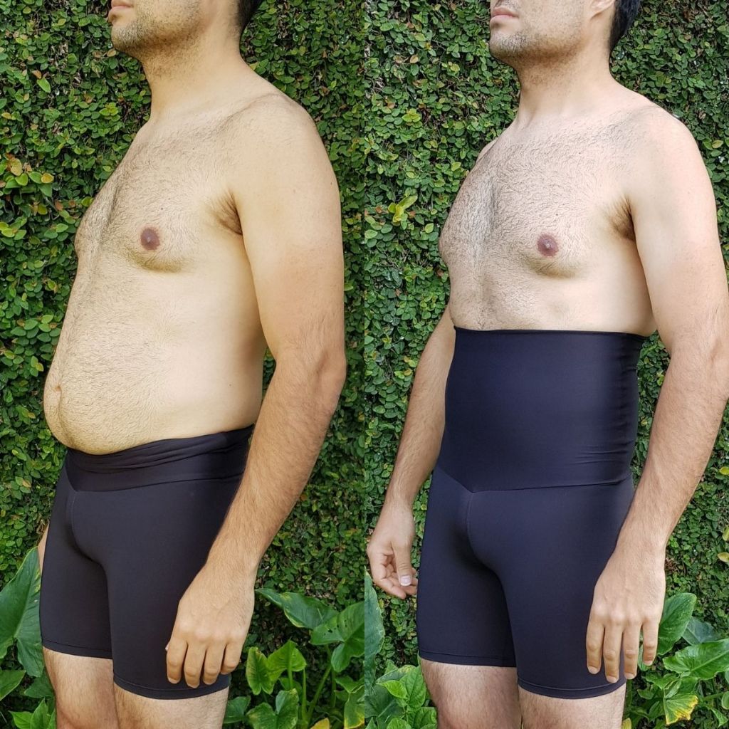 Short Modelador Masculino de Compressão Cintura Alta Redutor de Abdome Original Até Plus Size