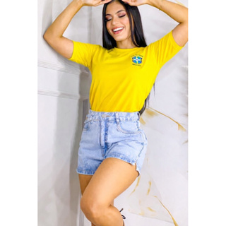 Camisa Feminina Copa Brasil Blusa 100% Poliéster Premium em Oferta na Shopee