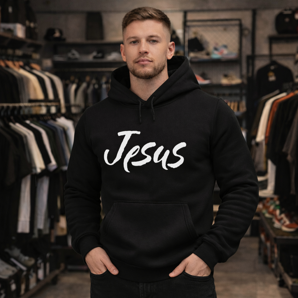 BLUSA DE FRIO ESPORTIVA MOLETOM CANGURU MASCULINO ESTAMPADO JESUS CASACO FLANELADO CAIMENTO PERFEITO ENVIO 24H