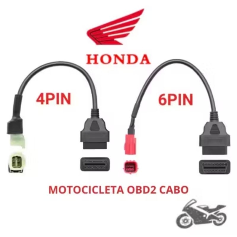 Cabo Obd2 Moto Honda Yamaha Adaptador Para Scanner