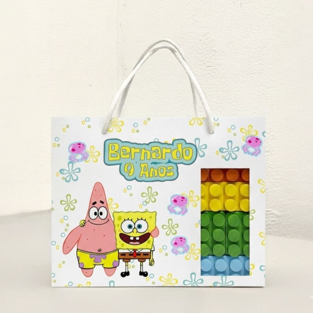 Sacolinha surpresa Lembrancinha Personalizada bob. esponja - G - papelaria personalizada