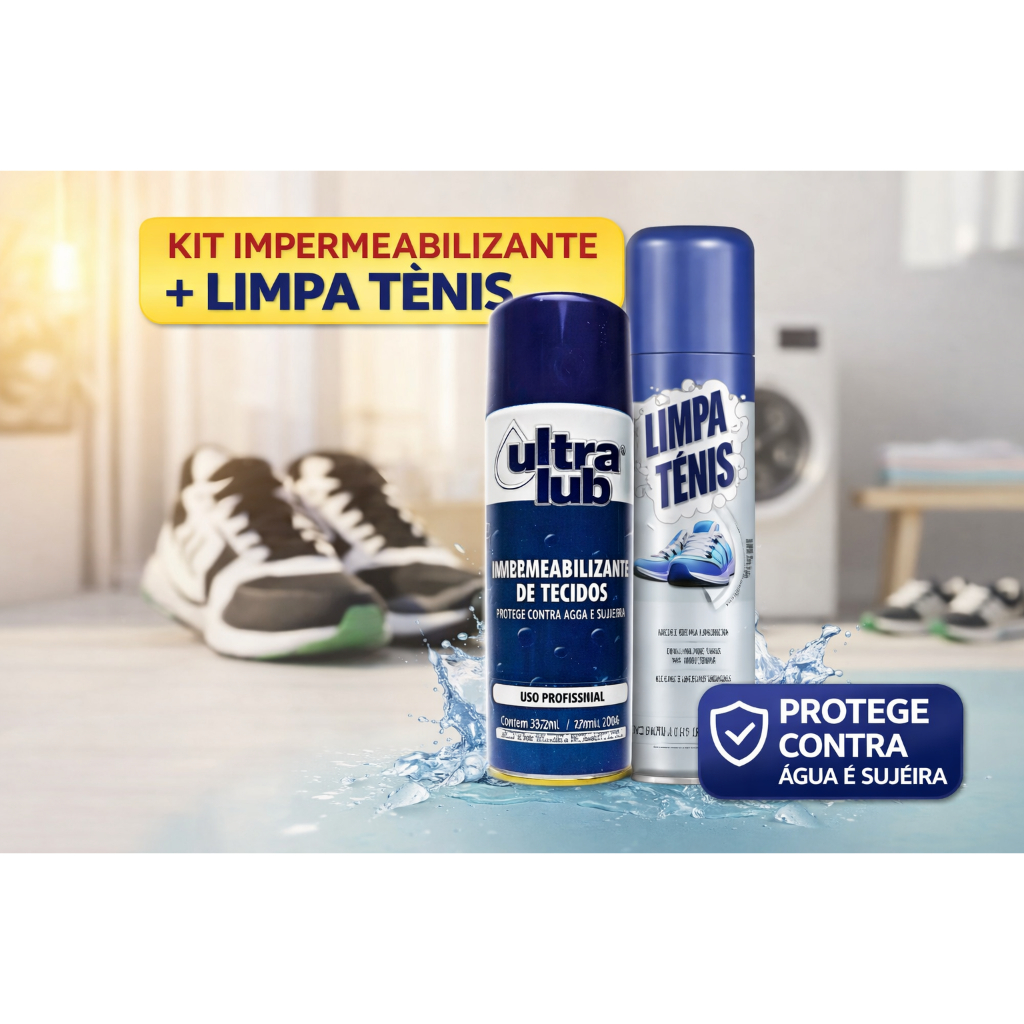 Kit Limpa Tênis + Impermeabilizante de Tecidos 325ml Proteção Contra Água e Sujeira Limpeza de Tênis — imagem 2 de 2