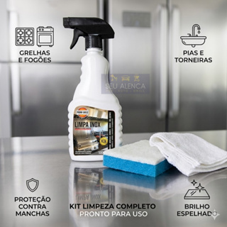 Limpa Inox 500ml Prime Grill - Opções Com ou Sem Esponja em Oferta na Shopee