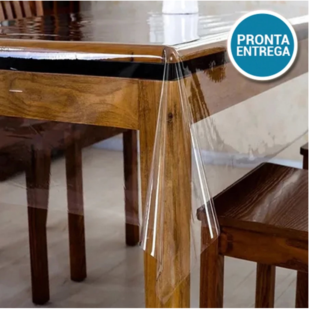 Toalha de Mesa  Plástico Protetor de Mesa Transparente PVC Cristal - Diversos Tamanhos - Envio 24h