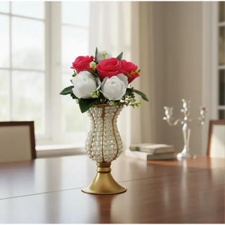 Vaso De Pedraria Decoração Casa Casamento Pérolas Luxo Mini Vaso 19cm em Oferta na Shopee