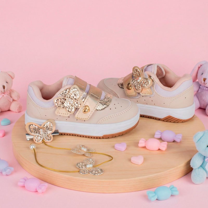 Tênis Infantil Menina Kidy Happy Primeiros Passos Confortável Anatômico Leve Flexível Antiderrapante