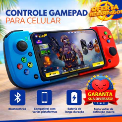 Controle Gamepad Bluetooth Gamer Celular Android iOS PC S/ Fio