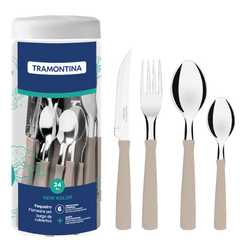 Faqueiro Tramontina New Kolor Cinza 24 Peças 23198690