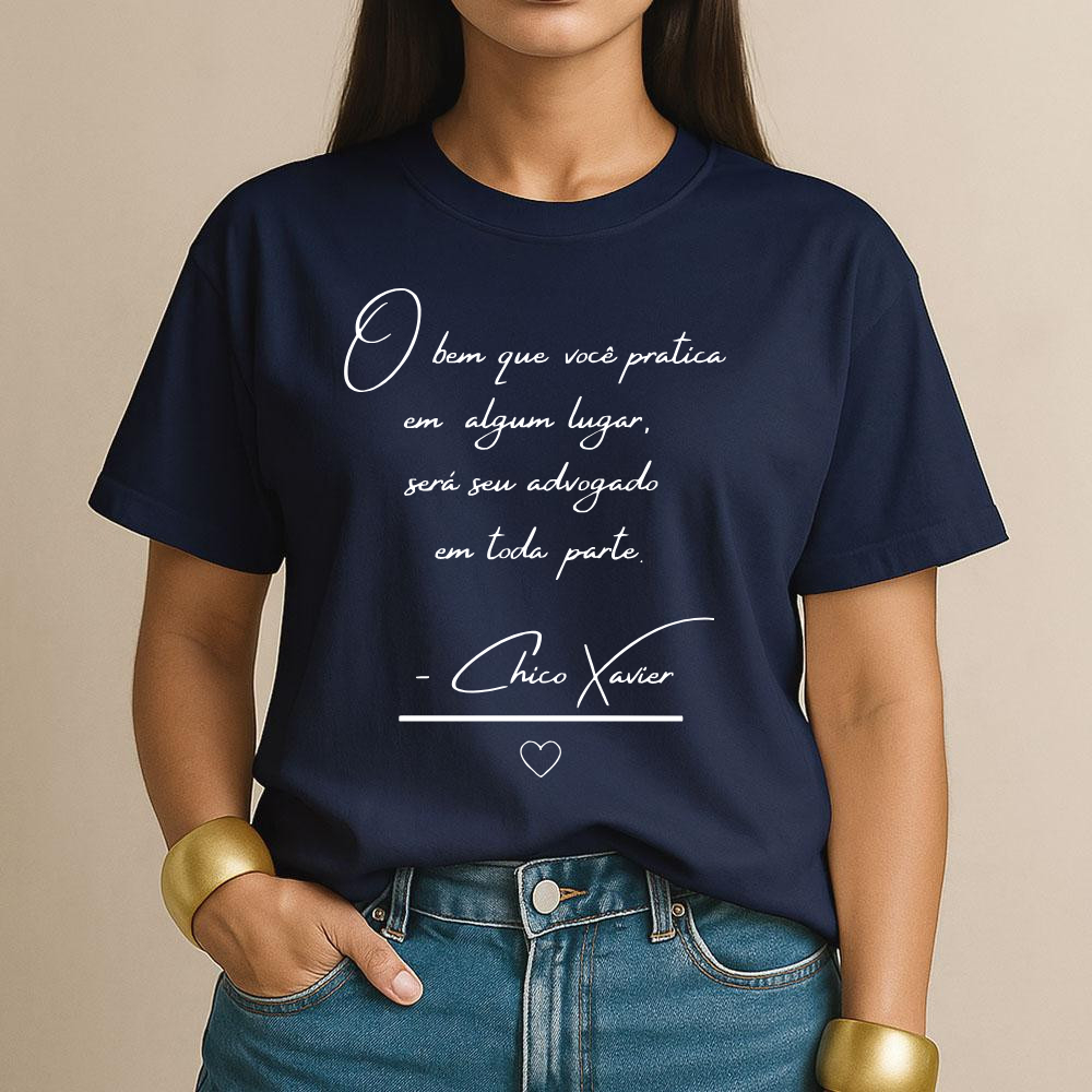 Camiseta Unissex Frase Chico Xavier Espirita Espiritismo Algodão Envio Imediato Qualidade Premium em Oferta na Shopee
