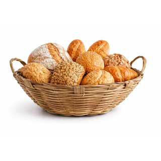 Pãozeira De Bambu 33 Cm Com Alça Artesanal Para Café da Manhã