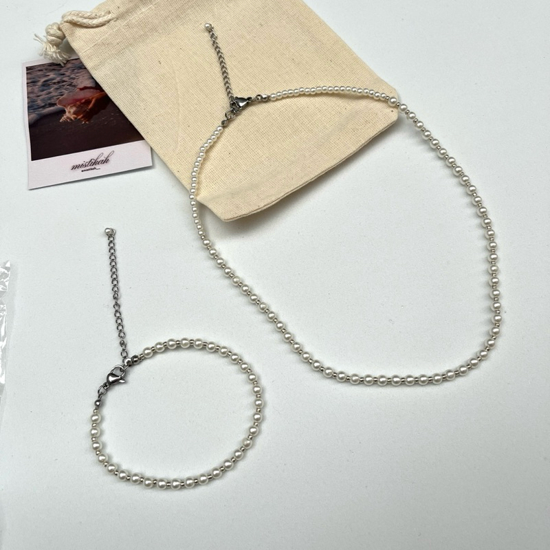 Kit Conjunto Chocker Colar Pulseira Tornozeleira Feminino Miçangas Pérolas | delicado aesthetic hippie