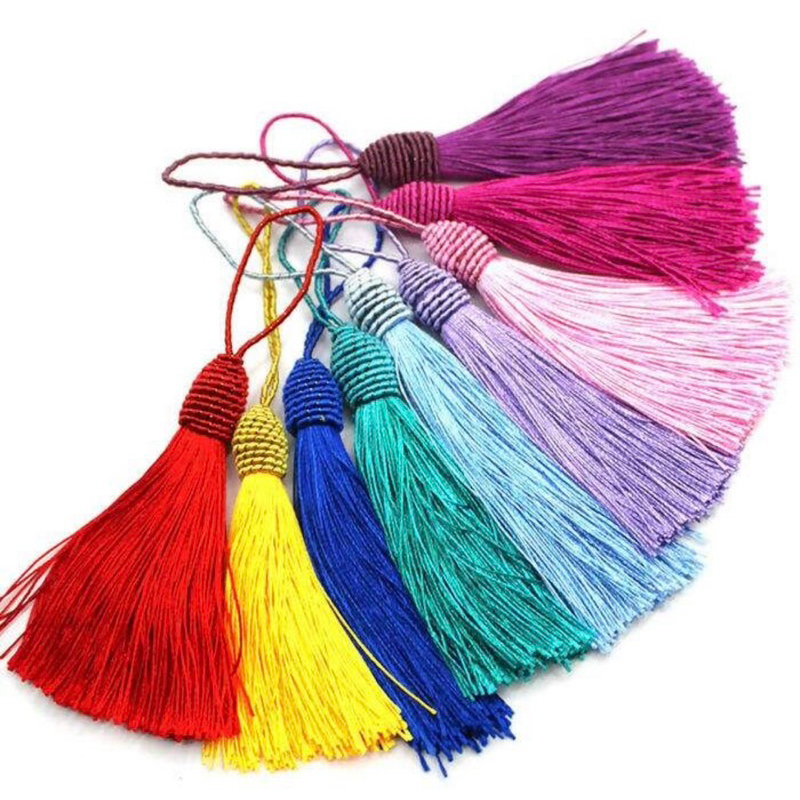 Pingente Tassel Decorativo 8cm  90mm Franja de Seda c/ 10 unidades. Ideal para Lembrancinhas, Artesanato e Chaveiro