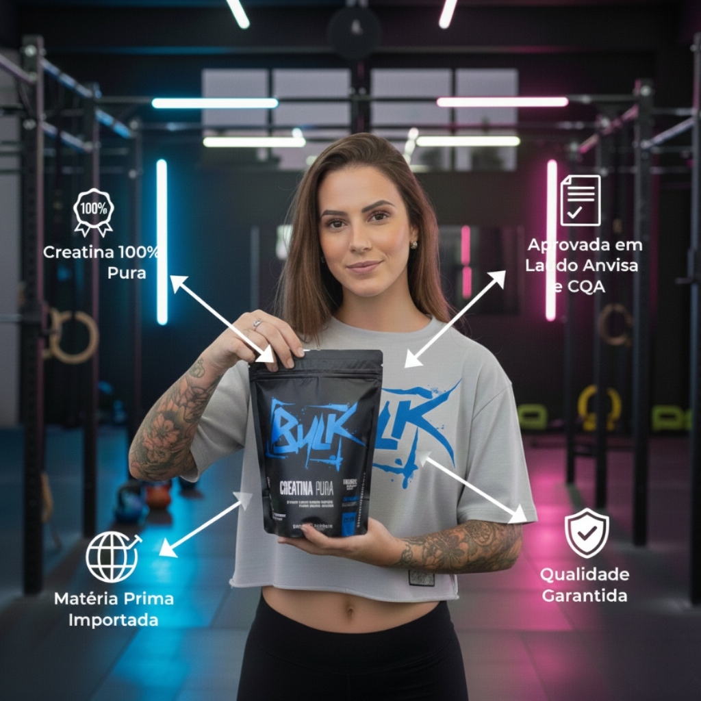 Kit 3x Creatina Monohidratada 100% Pura 1Kg - Bulk Nutrition