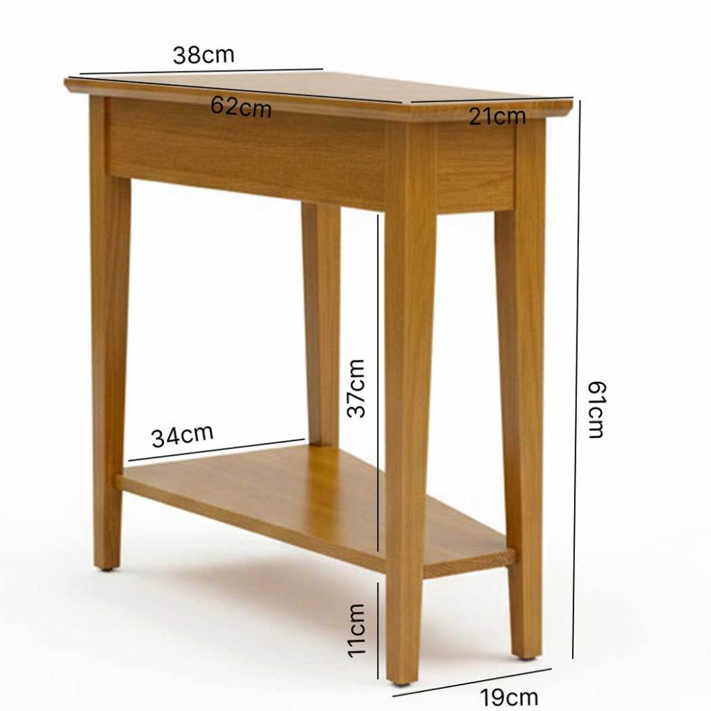 Mesa de Apoio Sofá Com Nicho Para Livros Madeira Mel Adan