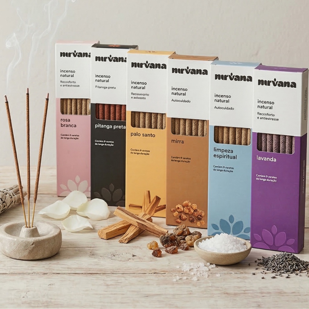 Incenso Nirvana Natural Organico Xamânico Palo Santo Sálvia Branca Vareta 2 horas de Duração em Oferta na Shopee