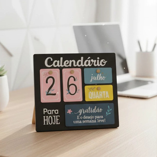 Calendário de Mesa Escritótio MDF com Blocos Coloridos Decorativo Frases Motivacionais em Oferta na Shopee