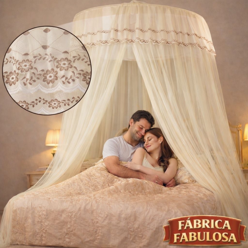 Mosquiteiro de Teto Gigante Casal Box Queen King Com Abertura Lateral Luxo Premium