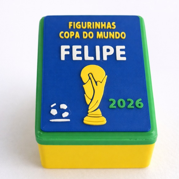 Caixinha Porta Figurinhas Copa Do Mundo Personalizada Com Nome