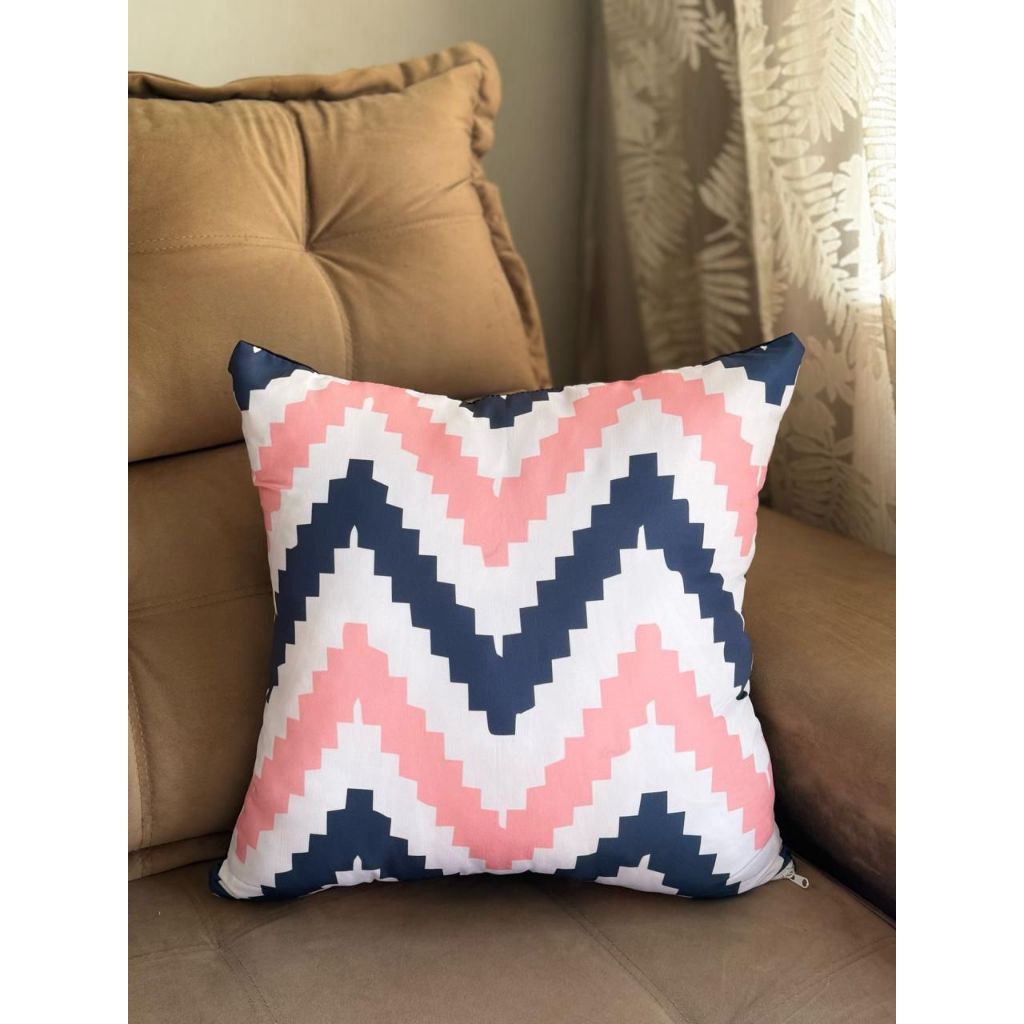 Capa de Almofada Avulsa Decorativa 42x42 Estampas Bonitas com Zíper Fácil de Lavar para Sofá Sala Quarto Varanda Área