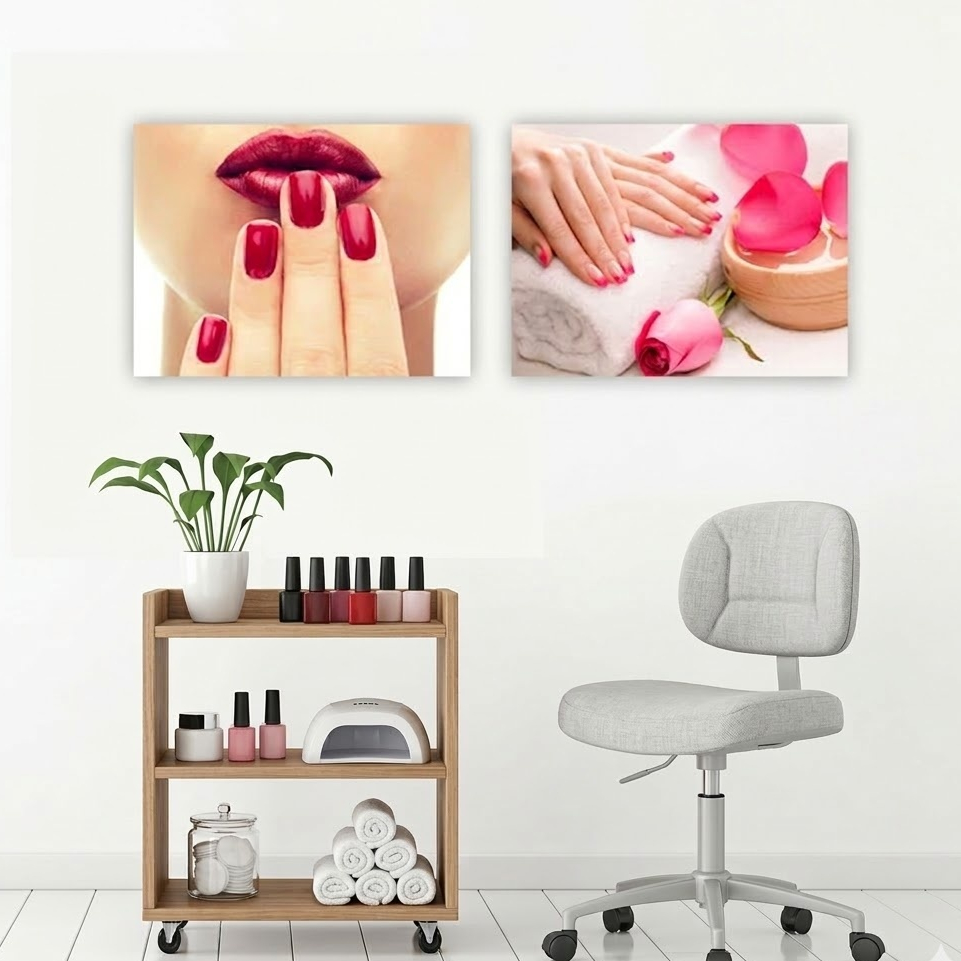 Placa Quadro Mdf Kit 2 unidade Salão Unha Manicure Esmalte salão de beleza nails designer