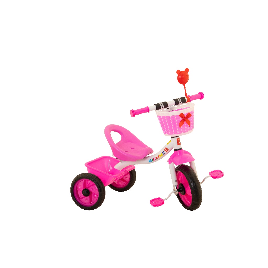 Triciclo Infantil Com Pedal E Cestinha Porta Objetos Buzina Guidão Antiderrapante Rodas Resistentes